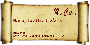 Manojlovits Csák névjegykártya